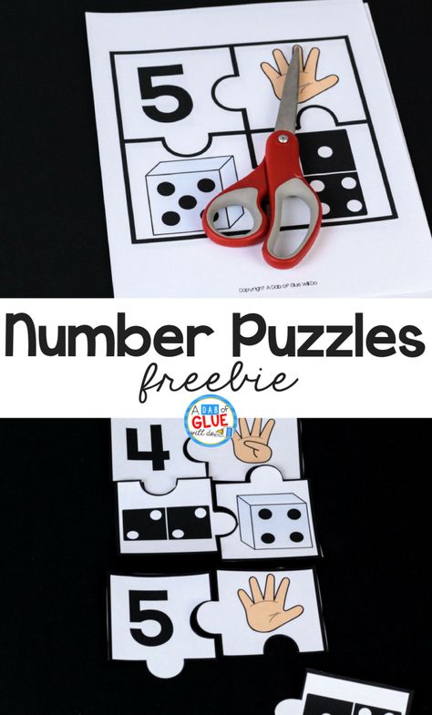 Your students are sure to LOVE these number puzzles! Perfect for learning or reviewing with your PreK, Kindergarten, or First Grade students. Prek Math, Math Number Sense, Kindergarten Math Activities, Number Puzzles, Fun Math Games, Numbers Preschool, Math Methods, Math Numbers, Math Concepts