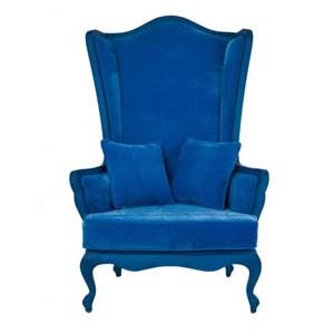 Storybook Living: Beauty and the Beast Inspired Furniture.  I love how it's all the same color.. Velvet Wing Chair, Blue Velvet Armchair, French Bedroom, Blue Armchair, Love Chair, French Chairs, Blue Chair, Velvet Armchair, Beautiful Chair