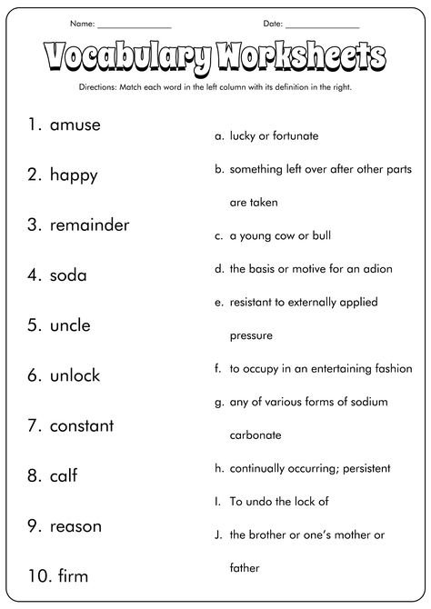 Vocabulary Words For Grade 3, Grade 2 English Worksheets Writing, Vocabulary Worksheets For Grade 2, Third Grade Vocabulary Activities, Recovery Activities, Vocabulary Words Activities, Vocabulary Template, Easy Math Worksheets, Printable Alphabet Worksheets