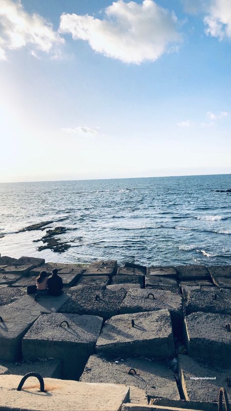 #sea #sky #blue #couple #love #egypt #explore #photo #photography Blue Couple, Alexandria City, Alexandria Egypt, Emotional Photography, Italian Women, My Camera Roll, Photo Photography, Girly Photography, Photography Art