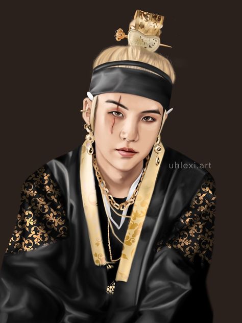 Bts Makeup, Agust D-2, Metallic Prints, Min Suga, Agust D, Daegu, Art Reference Photos, Bts Fanart, Bts Suga