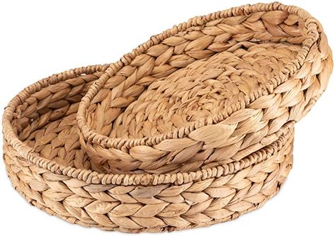 Braided Seagrass Basket Brightroom, Seagrass Underwater, Water Hyacinth Products, Sea Grass Basket With Lid, Eco-friendly Rattan Crochet Basket Bag, Round Serving Tray, Wicker Tray, Water Hyacinth, Natural Branding