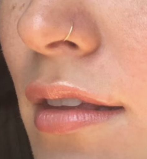 Nose Rings On Big Noses, Nose Piercing Gold Hoop, Nose Ring Big Nose, Nose Piercing On Big Nose, Nose Piercing Inspiration, Nostril Piercing Aesthetic, Nostril Piercing Ring, Nose Ring Aesthetic, Nose Piercing Nostril