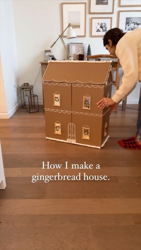 DIY Gingerbread Dollhouse!!!!! I took this $35 cube shelf from Target & turned it into this adorable, magical gingerbread dollhouse!!! Head… | Instagram Gingerbread Dollhouse, Diy Gingerbread, Cube Shelf, Make A Gingerbread House, Gingerbread Diy, Cube Shelves, Christmas Handmade, Dollhouse Decor, Flipping Furniture