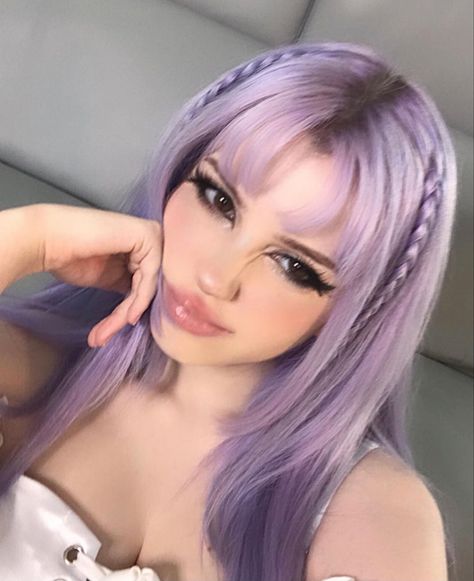 Lavender Hair Pale Skin, Lavender Hair Aesthetic, Short Hair Dye, Angel Oc, Daughter Aesthetic, Lavender Hair Colors, Hair Pale Skin, Light Purple Hair, Cute Hair Colors