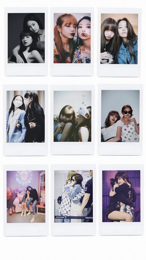 Jenlisa Polaroid, Polaroid Wallpaper, Blackpink Photocards, Pc Ideas, Stickers Kpop, Kpop Photocards, Photo Polaroid, Kpop Fancam, Lomo Card