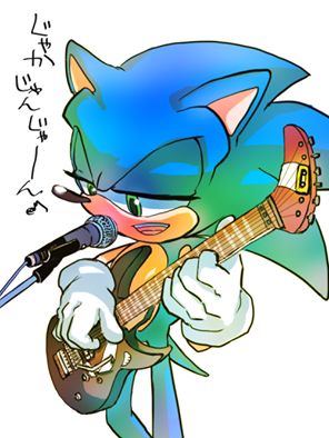 Sonic Guitar Fanart, Sonic Playing Guitar, Sonic Guitar, Amy Sonic, Sonic Collection, Dr Robotnik, Sonic Shadow, Sonamy Comic, Team Sonic