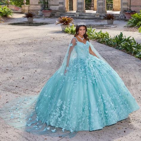 Green Quinceanera Dresses | Princesa by Ariana Vara Mint Green Quinceanera, Aqua Quinceanera Dresses, Mint Green Quinceanera Dresses, Green Quinceanera Dress, Masquerade Gowns, Emerald Green Quinceanera Dresses, Fabric Beading, Green Quinceanera Dresses, Green Quinceanera