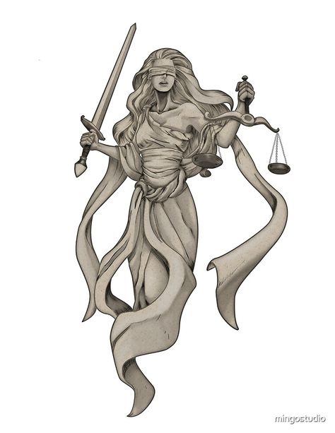 Statue Drawing Easy, Nemesis Tattoo, Justice Tattoo, Goddess Of Justice, Libra Art, Libra Tattoo, God Tattoos, Lady Justice, Mythology Tattoos