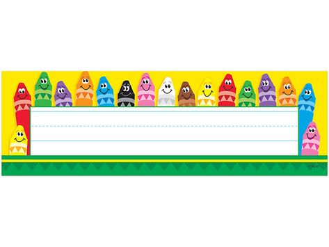 Happy Crayon Nameplates at Lakeshore Learning Desk Toppers, Cursive Writing Practice, Crayon Themed Classroom, Desk Tops, Desk Name Tags, Lakeshore Learning, Storage Tubs, Learning Shapes, Color Crayons