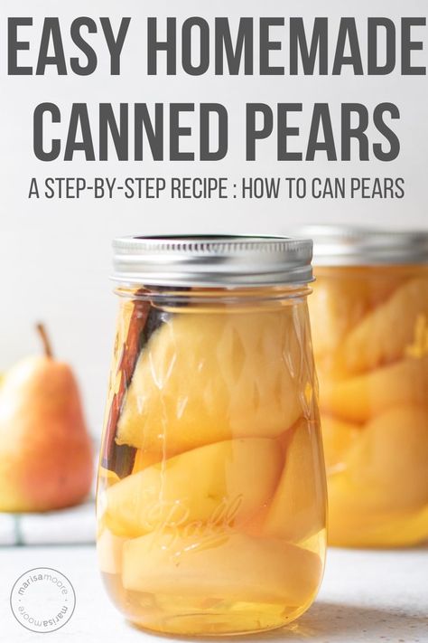 AD: Learn how to can pears at home with this easy step by step recipe for cinnamon pears in apple juice. This no-sugar-added recipe is a healthy and simple way to preserve pears. Plus this recipe for home canning is perfect for beginners! #canningrecipe #canning Canning Pears, Canning Rack, Canned Pears, Canning Tips, Bartlett Pears, Sliced Pears, Farm Wife, Canning Diced Tomatoes, Water Bath Canning