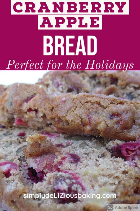 Cranberry Apple Bread, Simple Bread Recipe, Cranberry Bread Recipes, Walnut Loaf, Breakfast At Home, Simple Bread, Cranberry Dessert, Apples Cinnamon, Apple Walnut