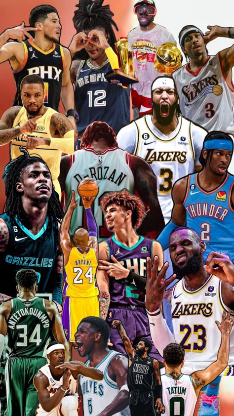 Tuff Basketball Wallpapers, Nba Wallpapers Hd Wallpaper, Nba 2k Wallpaper, Nba Collage Wallpaper, Cool Basketball Wallpapers Hd Wallpaper, Nba Wallpapers Aesthetic Curry, Dream Team Basketball, Cool Basketball Wallpapers, Ja Morant Style