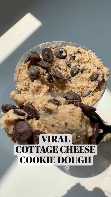 Cookie Dough Cottage Cheese, Cottage Cheese Cookie Dough, Make Cottage Cheese, Cottage Cheese Dessert Recipes, Cottage Cheese Recipes Healthy, Cottage Cheese Desserts, Cookie Dough Recipe, Cottage Cheese Recipes, Protein Powder Recipes