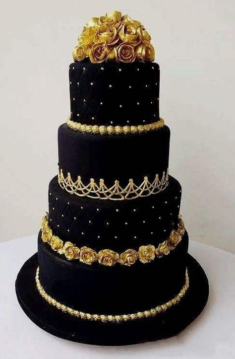 Quinceanera Cakes Black And Gold, Black And Gold Quinceanera Cake, Black And Gold Quince Cake, Black Quinceanera Cake, Wedding Cake Black And Gold, Black And Gold Wedding Cake, Black And Gold Birthday Cake, Black And Gold Cake, Fancy Wedding Cakes