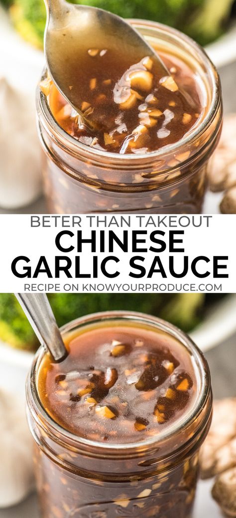 Chinese Garlic Sauce, Broccoli With Garlic Sauce, Chinese Garlic, Garlic Sauce Recipe, Chinese Cooking Recipes, Asian Sauce, Brown Sauce, Easy Chinese Recipes, Stir Fry Sauce