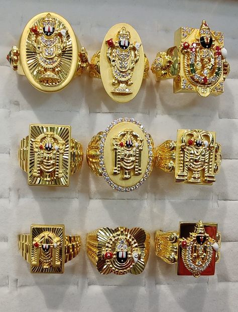 Venkateswara Swamy Gold Rings For Men, Antique Mens Rings, Gents Rings, Gold Rings For Men, Latest Gold Ring Designs, Mens Wedding Rings Gold, Murugan Wallpapers, Sadio Mane, Mens Ring Designs