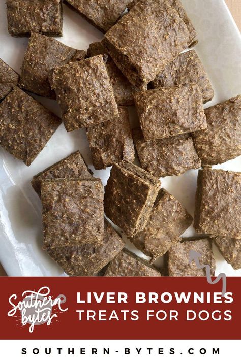 This delicious Liver Brownie Recipe is the perfect dog treat. Made with nutrient-rich organ meat, these baked liver treats are perfect training treats for dogs. Liver Treats For Dogs Homemade, Liver Dog Treats Homemade, Baked Liver, Chicken Liver Dog Treats, Beef Liver Dog Treats, Training Treats For Dogs, Liver Dog Treats, Organ Meat, Pet Recipes