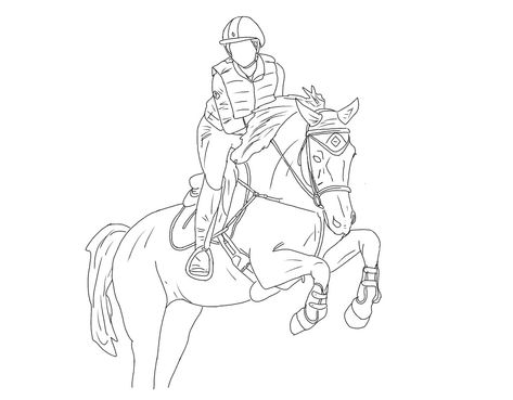 Horse Jumping Coloring Pages, Horses Line Art, Horses Drawings, Horse Lineart, Horse Drawing Tutorial, Cowboy Artwork, Horse Outline, Star Stable Horses, Horse Coloring Books