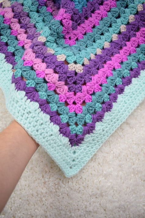 Crochet “Rosemary” blanket- made with granny stitch and decorated with puff stitches https://www.passionatecrafter.com/crochet-rosemary-blanket-made-with-granny-stitch-and-decorated-with-puff-stitches/ Crochet Granny Stitch Blanket, Gnomes Noel, Crotchet Blankets, Butterfly Gnome, Ladybug Gnome, Easy Blanket Pattern, Crochet Granny Stitch, Puff Stitch Crochet, Modern Baby Blanket