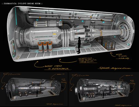 Subnautica Concept Art, Scifi Environment, Scifi Interior, Sci Fi Architecture, Sci Fi Props, Spaceship Interior, Sci Fi Environment, Starship Design, Spaceship Concept