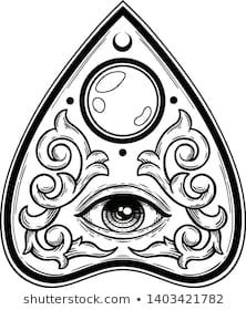 Vector de stock (libre de regalías) sobre Conjunto de elementos místicos de la1403421743 Ouija Tattoo, Ouija Planchette, Spooky Tattoos, Line Art Vector, Pagan Witchcraft, Tattoo Flash Art, Flash Art, Tattoo Design Drawings, Book Of Shadows