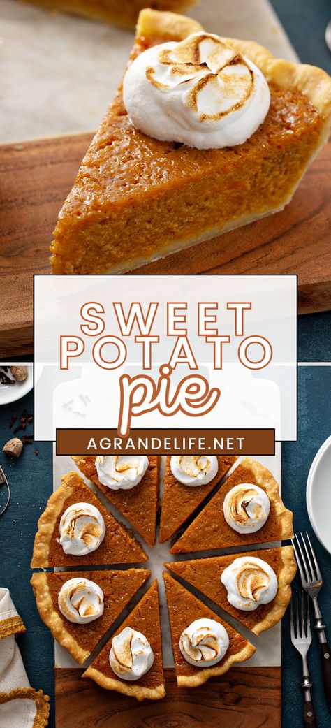 Sweet potato pie is a luscious and spiced Southern dessert, featuring a smooth, vibrant orange filling made from roasted sweet potatoes, sugar, and a blend of warming spices like cinnamon and nutmeg. Best Sweet Potato Pie, Sweet Potato Butter, Brown Sugar Sweet Potatoes, Homemade Sweet Potato Pie, Holiday Pies Recipes, Pumpkin Pecan Cobbler, Sweet Potato Pie Southern, Potato Pie Recipe, Caramel Apple Dump Cake