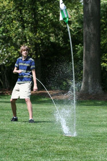 We will have a design contest and then launch our creations!  So much fun, especially on a hot day! Water Bottle Rocket, Apologia Astronomy, Newton's Laws Of Motion, Water Rocket, Newton's Laws, Laws Of Motion, Bottle Rocket, School Age Activities, Flight School