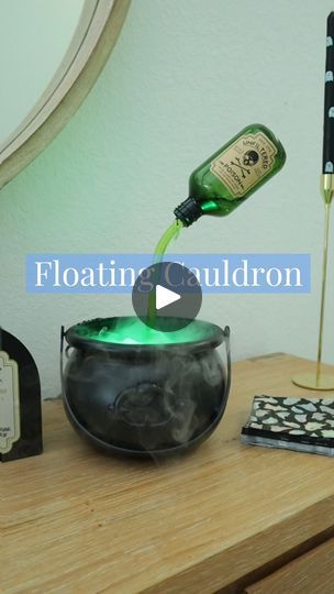 Floating Potion Cauldron, Diy Mini Cauldron, Witch Stirring Cauldron, Miniature Cauldron Diy, Witch’s Cauldron Diy, Easy Diy Halloween Decorations, Homemade Decor, Easy Diy Halloween, Diy Halloween Decorations