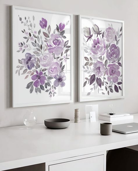 Abstract Floral Painting, Peony Large floral wall art, Lavender Purple Flower Print, Living room decor, Set of 2 Prints, Lilac artwork    These are Original ART PRINTS of my Original Hand Painted Hydrangea Watercolor Painting. A PHYSICAL PRINT will be delivered to you. **This art print is for personal use only. It is for non-commercial use only. You can NOT sell, share, copy or redistribute this file in form** ❖  All prints are printed on good quality heavy matte finish paper ❖  Kindly note No t Painting Peony, Navy Blue Wall Art, Hydrangea Print, Peony Art, Grand Art Mural, Pink Watercolor Flower, Abstract Floral Paintings, Original Art Prints, Mural Floral