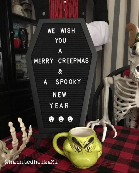 Halloween Coffin Letter Board Quotes, Coffin Letterboard Sayings, Coffin Letterboard, Coffin Board, Merry Creepmas, Bored Ideas, Board Sayings, Message Board Quotes, Christmas Horror