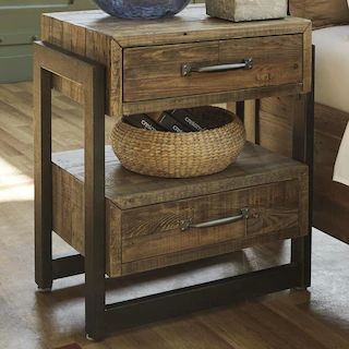 Nightstands | Nebraska Furniture Mart Meja Industrial, Прикроватные Тумбочки, Brown Furniture, Ashley Furniture Homestore, 2 Drawer Nightstand, Industrial Farmhouse, Into The Woods, Drawer Nightstand, Leather Furniture