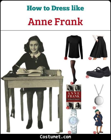 Anne Frank Clothes, Anne Frank Outfit, Anne Frank Aesthetic, The Diary Of Anne Frank, Anna Frank, Dark Sweater, Clever Costumes, School Costume, Global Issues