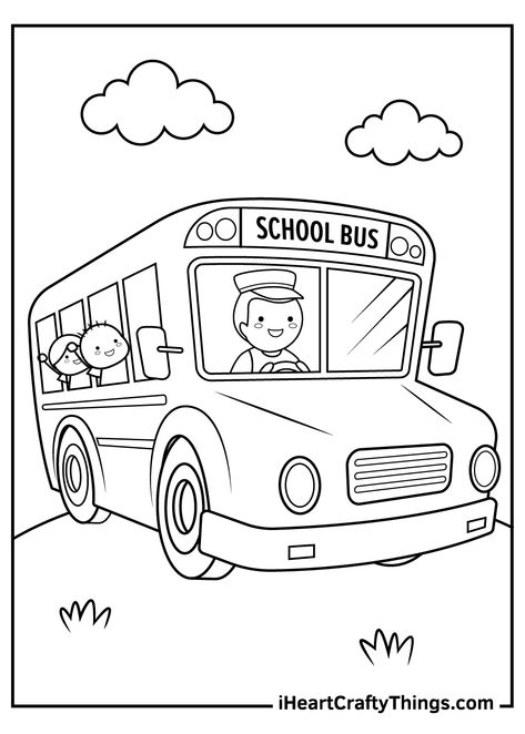 School Bus Worksheet Preschool, School Bus Clipart Black And White, Wheels On The Bus Drawing, How To Draw A School Bus, School Bus Coloring Page Free Printable, School Bus Coloring Page, Bus Coloring Page, School Bus Driver Gift Ideas, School Bus Art