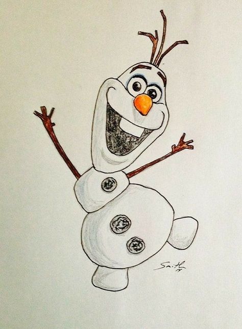 Olaf Drawing, Olaf From Frozen, Frozen Drawings, Disney Character Drawings, Easy Disney Drawings, Disney Drawings Sketches, Disney Art Drawings, Soyut Sanat Tabloları, Easy Doodles Drawings