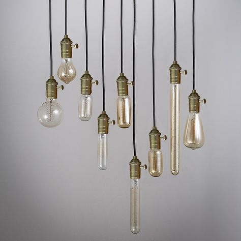 Vintage Industrial Loft Exposed Bulb Mini Pendant 1-Light in Brass Brass Flush Mount Light, Loft Industrial, Brass Ceiling Light, Edison Bulbs, Vintage Pendant Lighting, Suspension Vintage, Brass Pendant Light, Industrial Vintage, Mini Pendant Lights