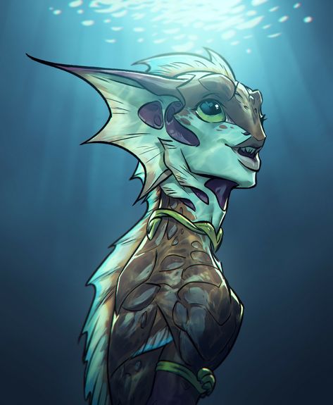 Humanoid Fish, Seelie Court, Fish Out Of Water, Jellyfish Art, Mermaid Art, Creature Design, Fantasy Creatures, Cool Artwork, Fantasy Art