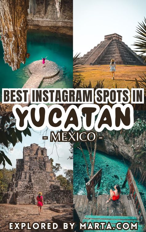 21 iconic Instagram spots in the Yucatan Peninsula, Mexico Mexico Travel Outfit, Mexico Yucatan, Better Instagram, Mexico Travel Guides, Puerto Morelos, Yucatan Mexico, Ancient Mayan, Yucatan Peninsula, Mayan Ruins