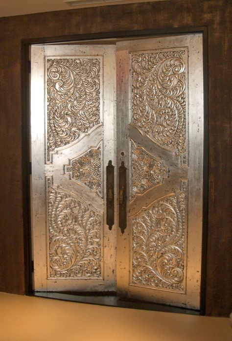 Before and After: Gilding Carved Wooden Doors | This Handcrafted Life Interesting Doors, Silver Door, When One Door Closes, Gorgeous Doors, Cool Doors, Door Gate, Doors And Hardware, Iron Gates, Old Doors