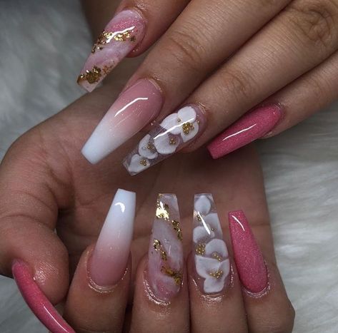 Pink And White Nails, Nails Design With Rhinestones, Cute Acrylic Nail Designs, Dope Nail Designs, Fall Acrylic Nails, Long Acrylic Nails Coffin, Nail Swag, Bling Acrylic Nails, Nails Pink