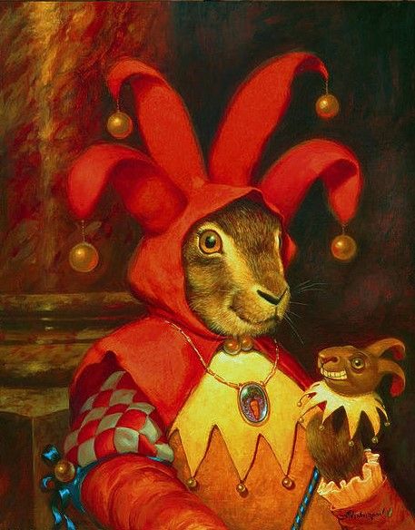 Vintage Clown Painting, Clown Rabbit, Jester Painting, Clown Animals, Clown Stuff, Clown Paintings, Clown Clothes, Vintage Clown, Woo Hoo