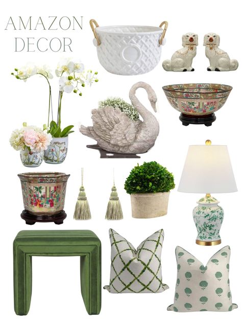 Shop recommended products from Christina on www.amazon.com. Learn more about Christina's favorite products. Grandmillenial Style Interiors, Cottagecore Bedroom, Green Chinoiserie Lamp, Grandmillenial Style, Amazon Decor, Christmas Open House, Top Pick, Fantasy House, French Country Decorating