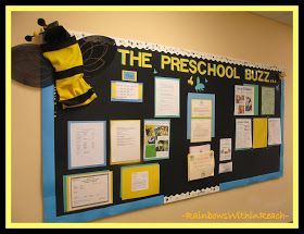 photo of: Buzz Bumble Bee Bulletin Board via RainbowsWithinReach Beehive Classroom, Parent Bulletin Boards, Daycare Bulletin Boards, Bee Bulletin Boards, Nature Preschool, Employee Spotlight, Parent Board, Preschool Room, Bee Themed Classroom