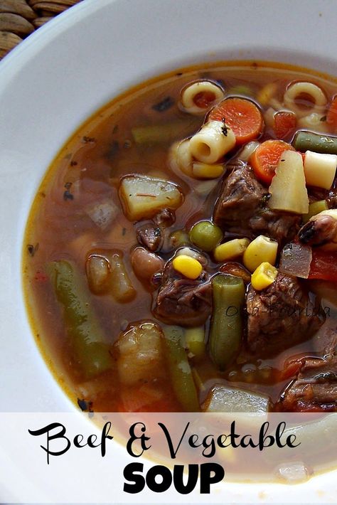 Olla-Podrida: Beef & Vegetable Soup Vegetable Soup Beef, Short Rib Soup, Vegetarian Vegetable Soup, Vegetable Soup Crock Pot, Rib Soup, Beef Vegetable Soup, Crock Pot Vegetables, Soup Beef, Easy Vegetable Soup