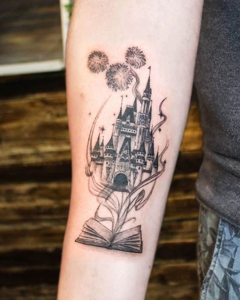 Top 71 Best Small Disney Tattoo Ideas - [2021 Inspiration Guide] Disney Tattoos For Men, Valknut Tattoo, Disney Castle Tattoo, Disney Inspired Tattoos, Disney Sleeve Tattoos, Men Masculine, Paris Tattoo, Castle Tattoo, Couples Tattoos