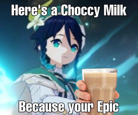 Go on, give somebody a choccy milk. Made by yours truly ❤️ Shook Memes, Choccy Milk, Milk Drawing, Choco Milk, Magic Chocolate, I Got U, Genshin Memes, Emergency Food, Nice Art