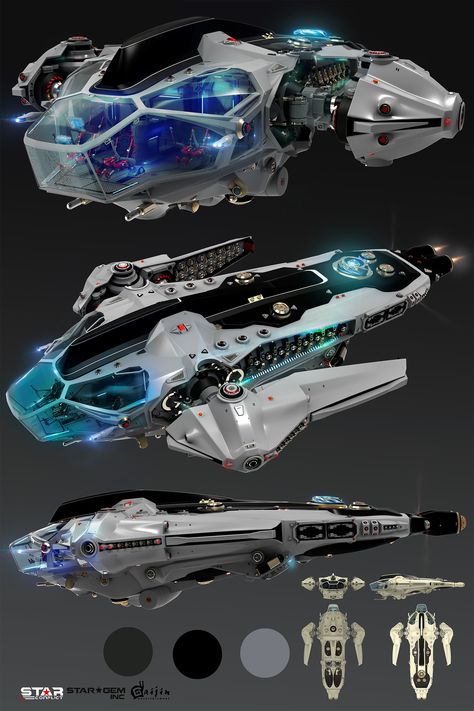 ArtStation - Concept Spaceship for Game, Oshanin Dmitriy Teknologi Futuristik, Mobil Futuristik, Ferrari Collection, Car Ferrari, Star Space, Space Ships Concept, Space Ship Concept Art, Sci Fi Spaceships, Starship Concept