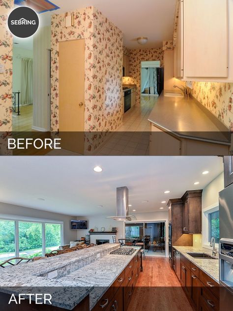 Before & After Kitchen Naperville - Sebring Design Build Before After Kitchen, Architecture Renovation, Before And After Home, Home Remodeling Contractors, House Flipping, Home Remodeling Diy, Full Kitchen, Flipping Houses, Diy Remodel