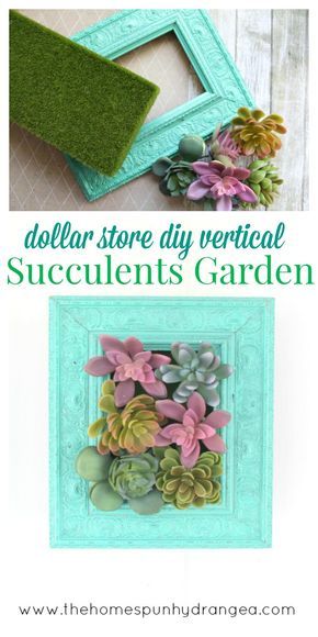 Succulents In Picture Frame, Succulent Diy Ideas Crafts, Diy Succulent Wall Decor, Spring Decorations For Office, Dollar Tree Succulents Diy, Diy Succulent Decor, Whimsical Crafts Diy Projects, Succulent Office Decor, Succulents Crafts