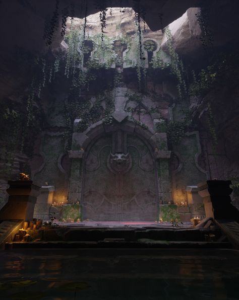 ArtStation - Dungeon Entrance - Environment (UE5) Dungeon Entrance, Gecko Vivarium, Vivarium, Conceptual Design, Matte Painting, Game Inspiration, Backdrops Backgrounds, Unreal Engine, Environmental Art